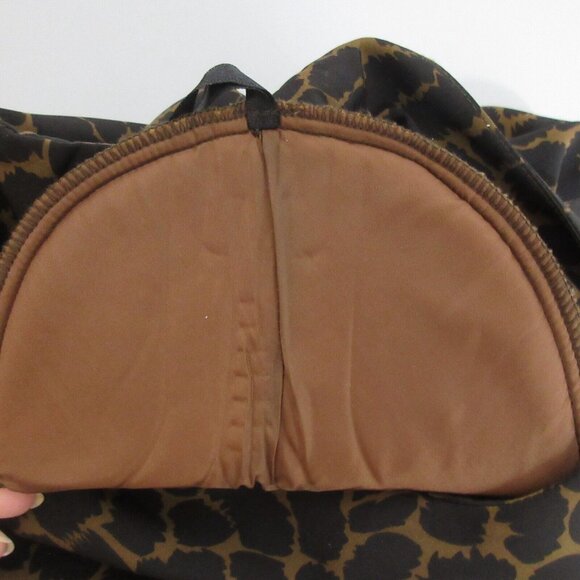 Sag Harbor Midi Dress Womens Size 12 Brown Crew Neck Animal Short Sleeve Flowey - Picture 7 of 7